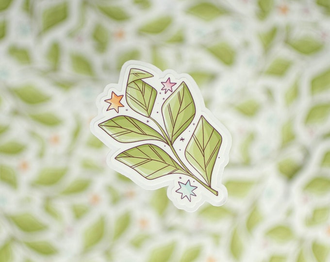 Cute Leaves - Cute Stickers | Waterproof stickers for water bottles - Vinyl Sticker for Laptop