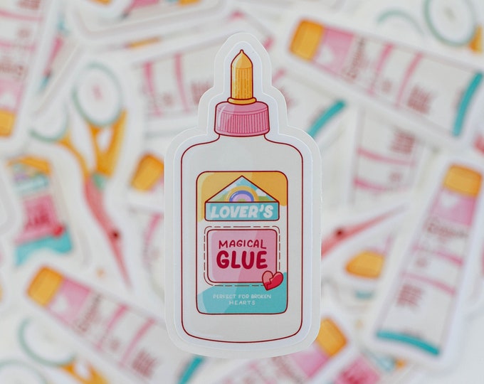 Glue Sticker - Cute Sticker -  funny sticker - sketchbook sticker -  waterproof Sticker - water-bottle Sticker  -  artsupplies