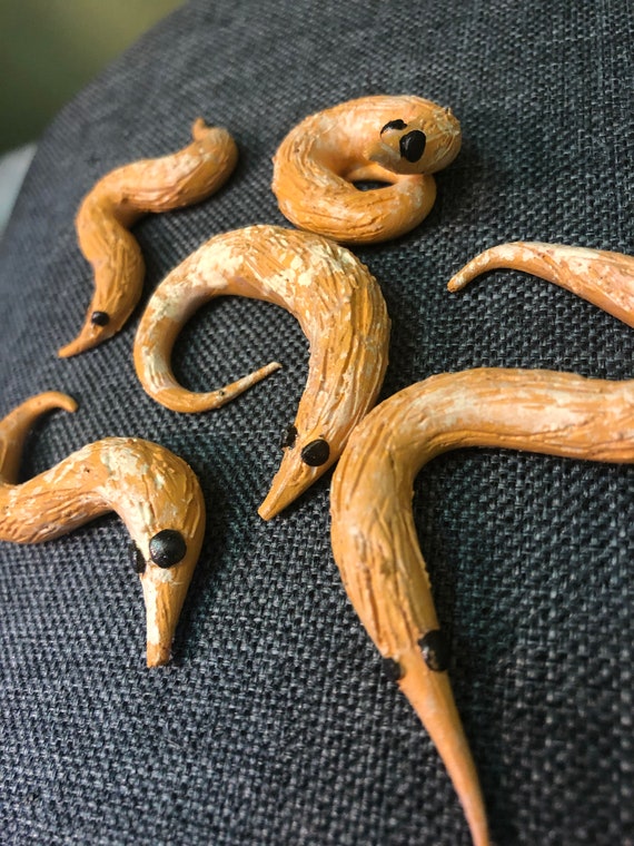 Yellow Worm on a String Polymer Clay Weird Sculpture | Etsy