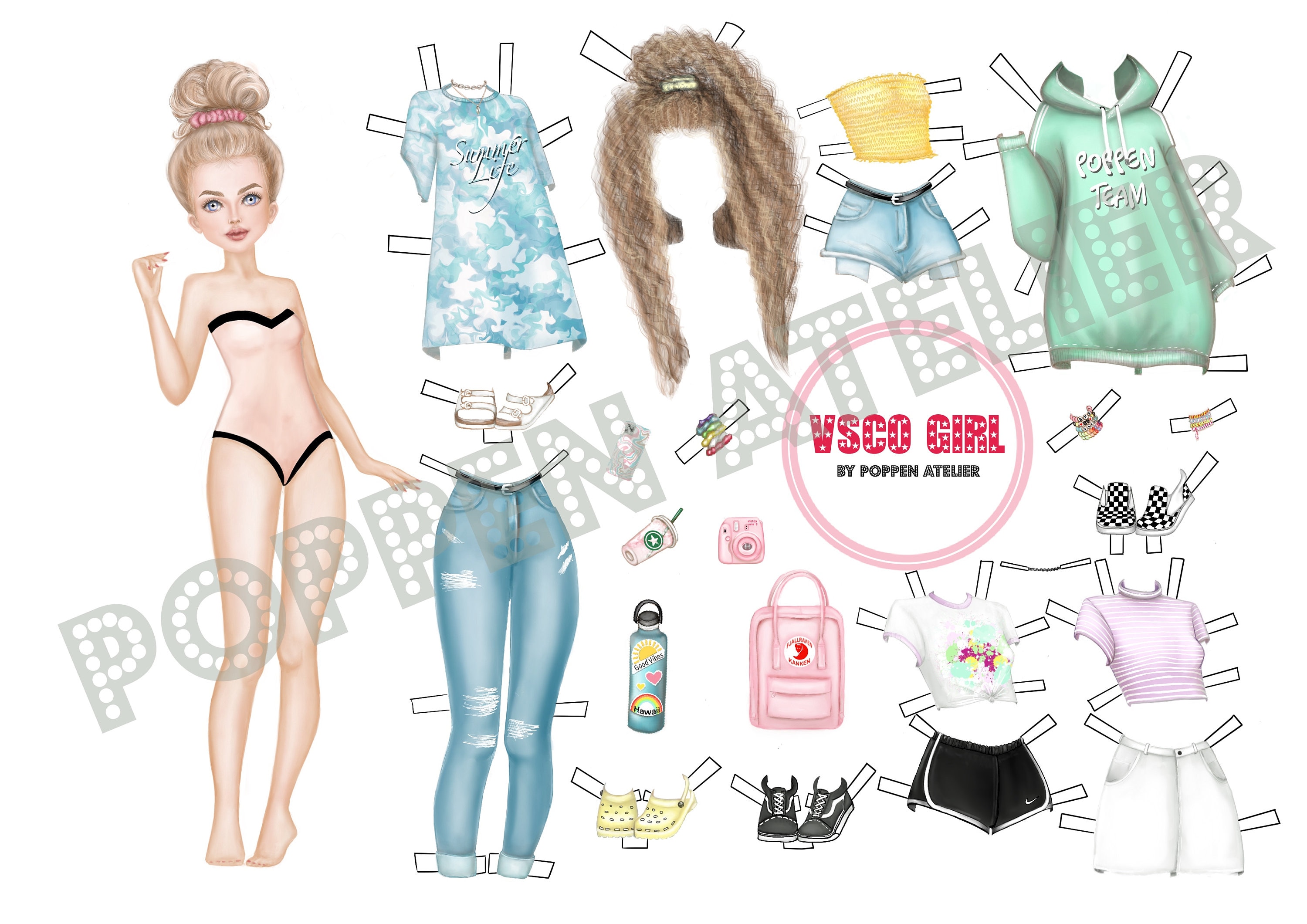 How to make clothes for barbie vsco girl 