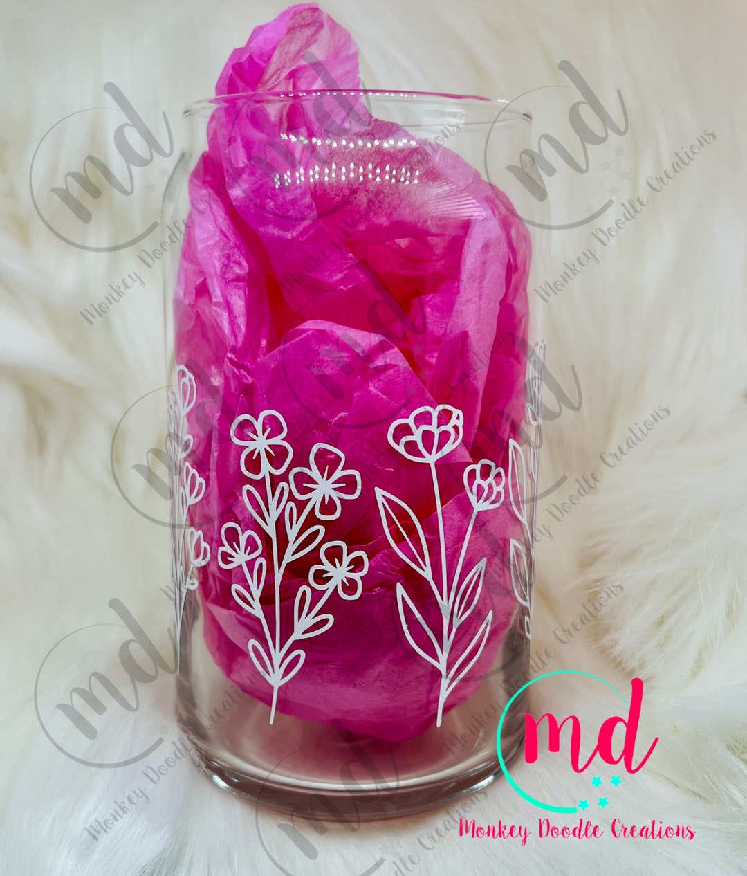 Flowers Glass Can, Flowers Glass, Flowers Beer Glass Can, Iced Coffee