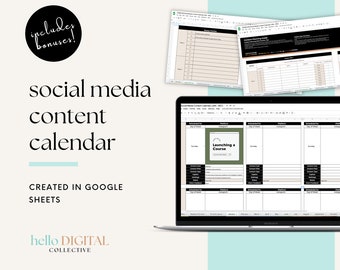 Social Media Content Kalender | Made in Google Sheets | Social Media Content Planner für Social Media-Manager & Freelancer
