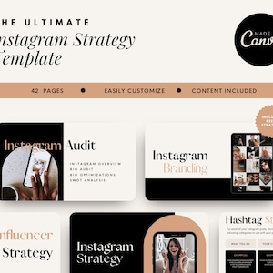Instagram Strategy Template | Social Media Strategy | Canva Template | Social Media Manager | Social Media Canva Templates | Instagram