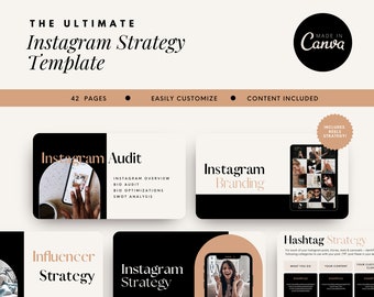 Instagram Strategie Vorlage | Social Media Strategie | Canva Template | Social Media-Manager | Social Media Canva Templates | Instagram