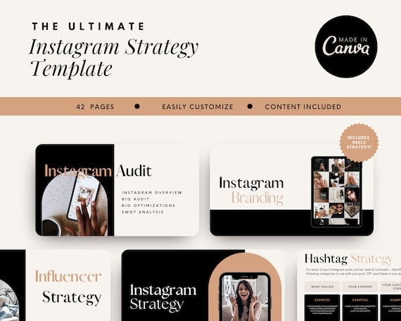 Instagram Strategy Template | Social Media Strategy | Canva Template | Social Media Manager | Social Media Canva Templates | Instagram