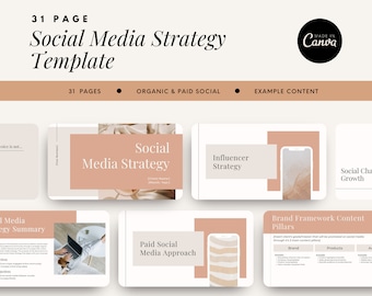 Social Media Strategy Template Neutral Tones Social Media