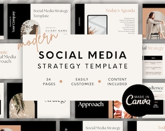 Social Media Strategie Vorlage | Modern | Social Media-Manager Vorlagen | Vorlagen für Social Media-Manager