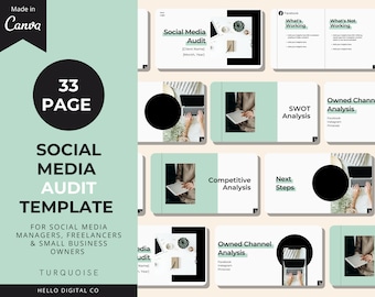 Social-Media-Audit-Vorlage | Social Media Präsentation | Canva und Google Slide Template für Social Media-Manager, Freelancer & Marketer