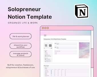 Begriff Vorlage | Notion Template für Freelancer | Notion Planner | Begriff Dashboard | Notion Business Template