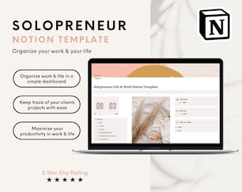 Begriff Vorlage | Notion Planner | Notion Template Life Planner | Notion Dashboard für Freelancer | Notion Business Template