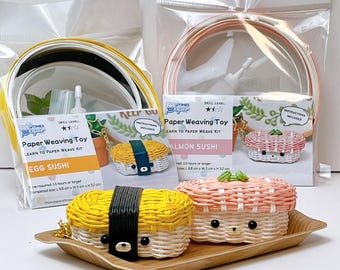 Sushi paper weaving DIY kit handmade paper toy keychain