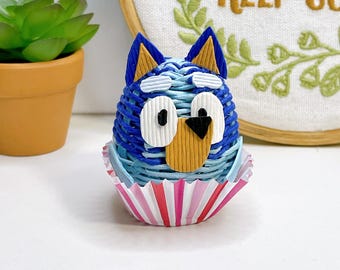 Bluey mini cupcake handmade paper toy keychain