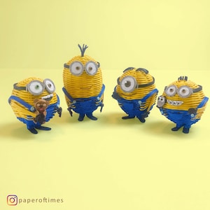 Minion inspired Paper Weaving Toys/Keychain/Decoration- Made To Order