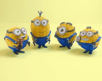 Minion inspired Paper Weaving Toys/Keychain/Decoration- Made To Order