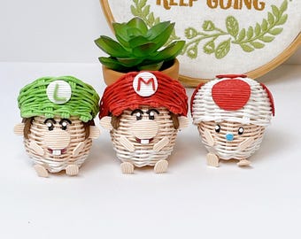 Baby Super Mario Galaxy handmade paper toy keychain