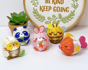 Animals handmade paper toy keychain