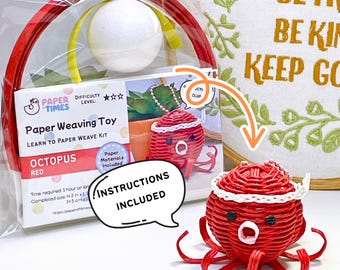 Octopus paper weaving DIY kit handmade paper toy keychain