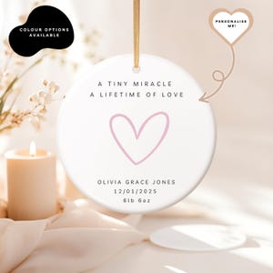 Personalised Newborn Baby Keepsake Nursery Decor, Custom Baby, Baby Announcement, Baby Birth Details Ornament, Baby Name Gift, New Parents