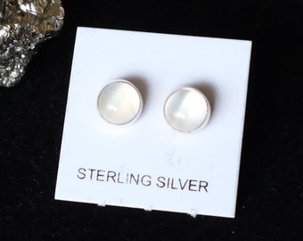 Moonstone Stud Earrings | Moonstone earrings | Sterling Silver Stud |   Moonstone |