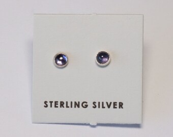Amethyst Stud Earrings | Dainty Stud | Sterling Silver | Handmade | For Her | Made in USA