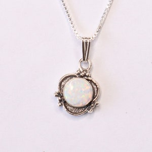 White Opal Pendant Necklace | Opal | Stunning | Gift | Pendant Necklace | Sterling Silver | Mother&#39;s Day | Valentine&#39;s Day | Made in USA