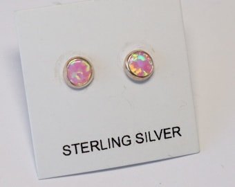Dainty Pink Opal Stud Earrings / Pink Studs / Opal Earrings / Stunning / small stud 4mm