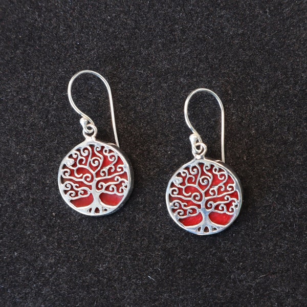 Coral Tree Of Life earrings | Dangle Earrings | Sterling Silver | Nature | Stunning | Gift | Mother's Day