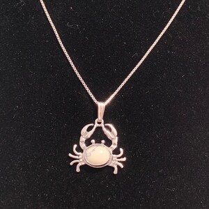 white buffalo crab pendant /handmade jewelry /crab jewelry/ sterling silver /oceanography / crab pendants/ turquoise jewelry/ crab