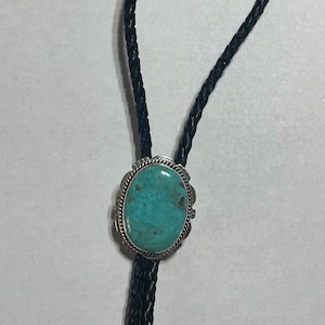 Turquoise Bolo Tie | Sterling Silver | Handmade Bolo Tie | Bolo for her | Made in USA