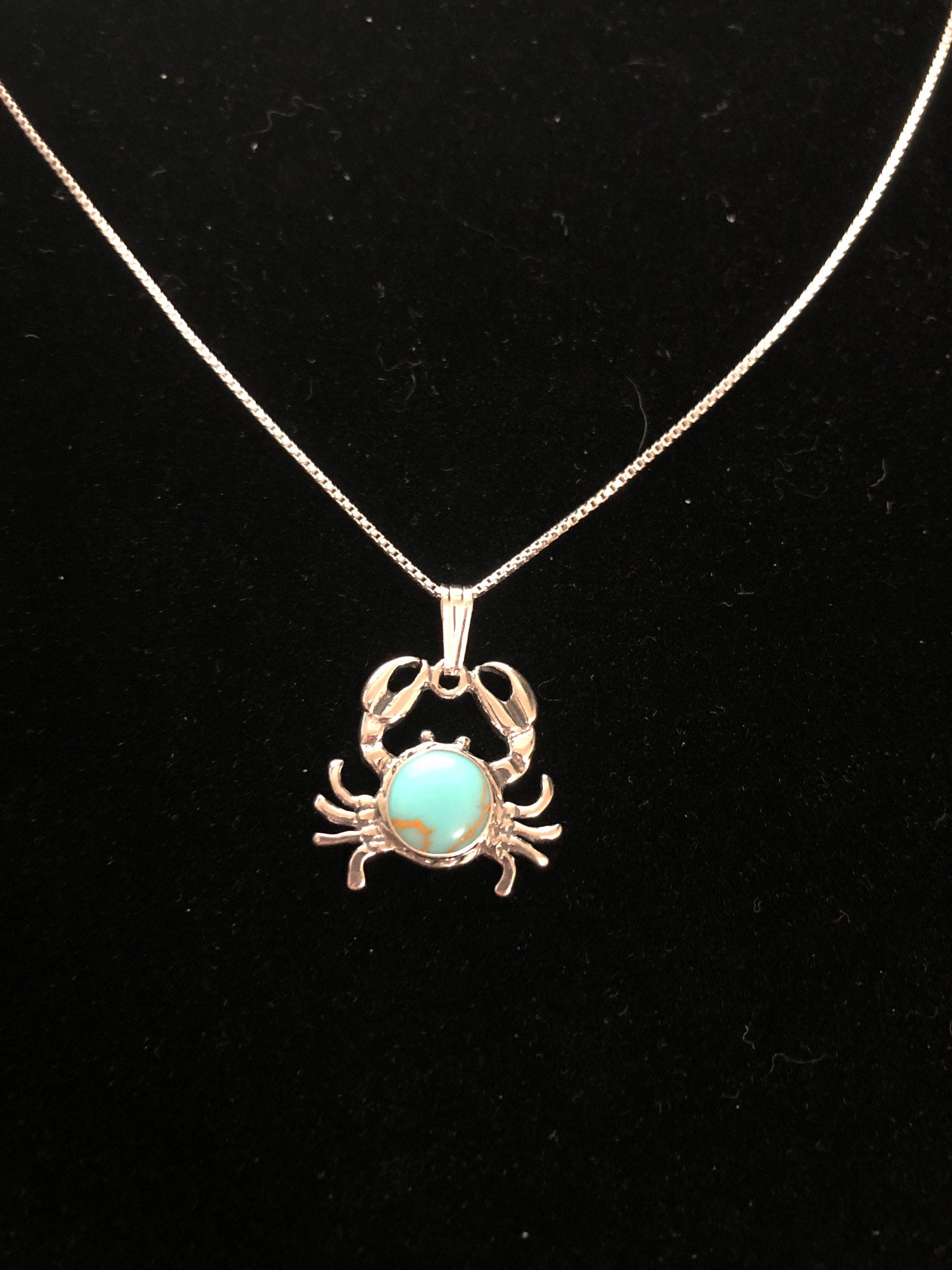 Turquoise Crab Pendant /crab Jewelry /oceanography/ Handmade Etsy UK