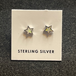 White Star stud earrings/ opal jewelry/ opal earrings/ astrology jewelry/ opal star jewelry/ dainty earrings/ stud earrings
