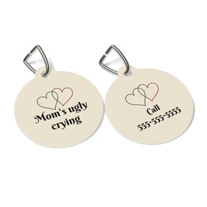 Personalized Linked Hearts Pet Tag: Custom Engraved Pet ID