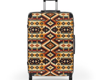 Southwestern Aztec Pattern Suitcase | Tribal Travel Luggage