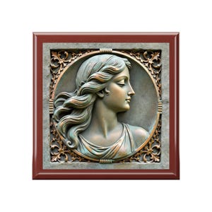 Jugendstil Griechische Göttin Schmuckschatulle: Art Deco Schmuckhalter