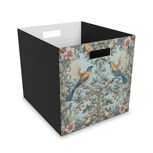 Opbergdoos van vilt met tapijtprint Birds and Berries