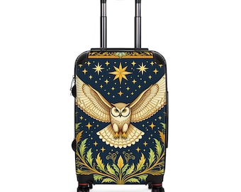 Walizka Golden Owl Starry Night | Vintage Botanical Travel Bagaż