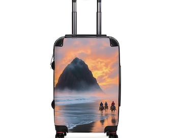 Sunset Beach Mountain Scene Suitcase | Scenic Travel Luggage