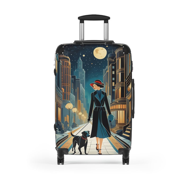 Retro Art Deco Dog Walk Suitcase image 2