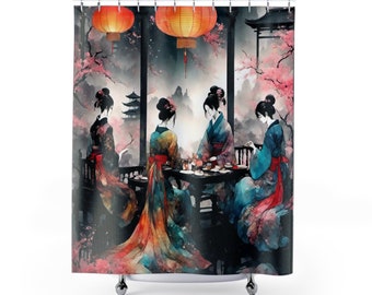 Geisha Tea House Shower Curtains