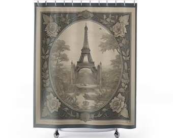 Vintage Paris Eiffel Tower Shower Curtains