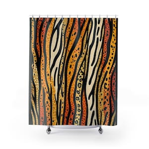 Animal Print Shower Curtain: Jungle Safari Bathroom Decor