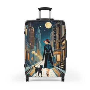 Retro Art Deco Dog Walk Suitcase image 3