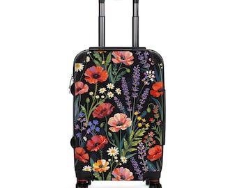 Wildflower Floral Suitcase | Bright Poppy & Daisy Luggage