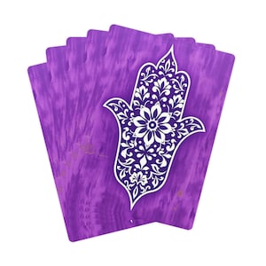 Cartes de poker Hamsa violettes