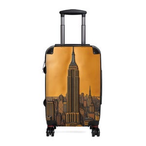 Empire State Building Suitcase: NYC Skyline Travel Luggage