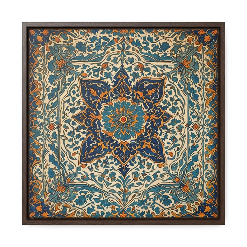 Turkish Style Frame Framed Turkish Tile 12 Art Print Gallery Canvas Wraps, Square Frame - Etsy