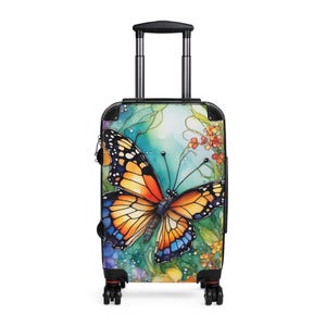 Butterfly Art Rolling Suitcase: Hardshell Carry-On Luggage