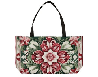 Art Deco Floral Weekender Tote Bag