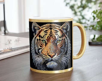 Tiger Portrait Metallic Mug (Silver\Gold)