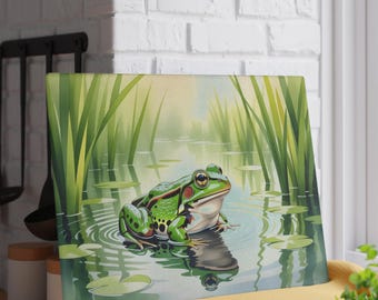 Frog Pond Tempered Glass Cutting Board | Kitchen Decor